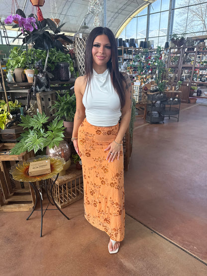 Midnight Sun Skirt in Orange