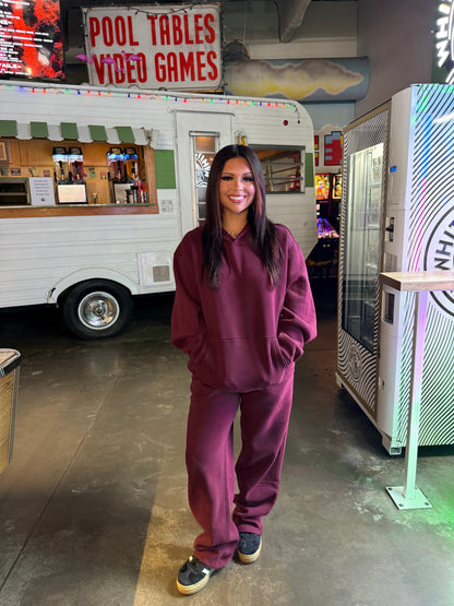 So Fetch Wide Leg Pant in Black Cherry