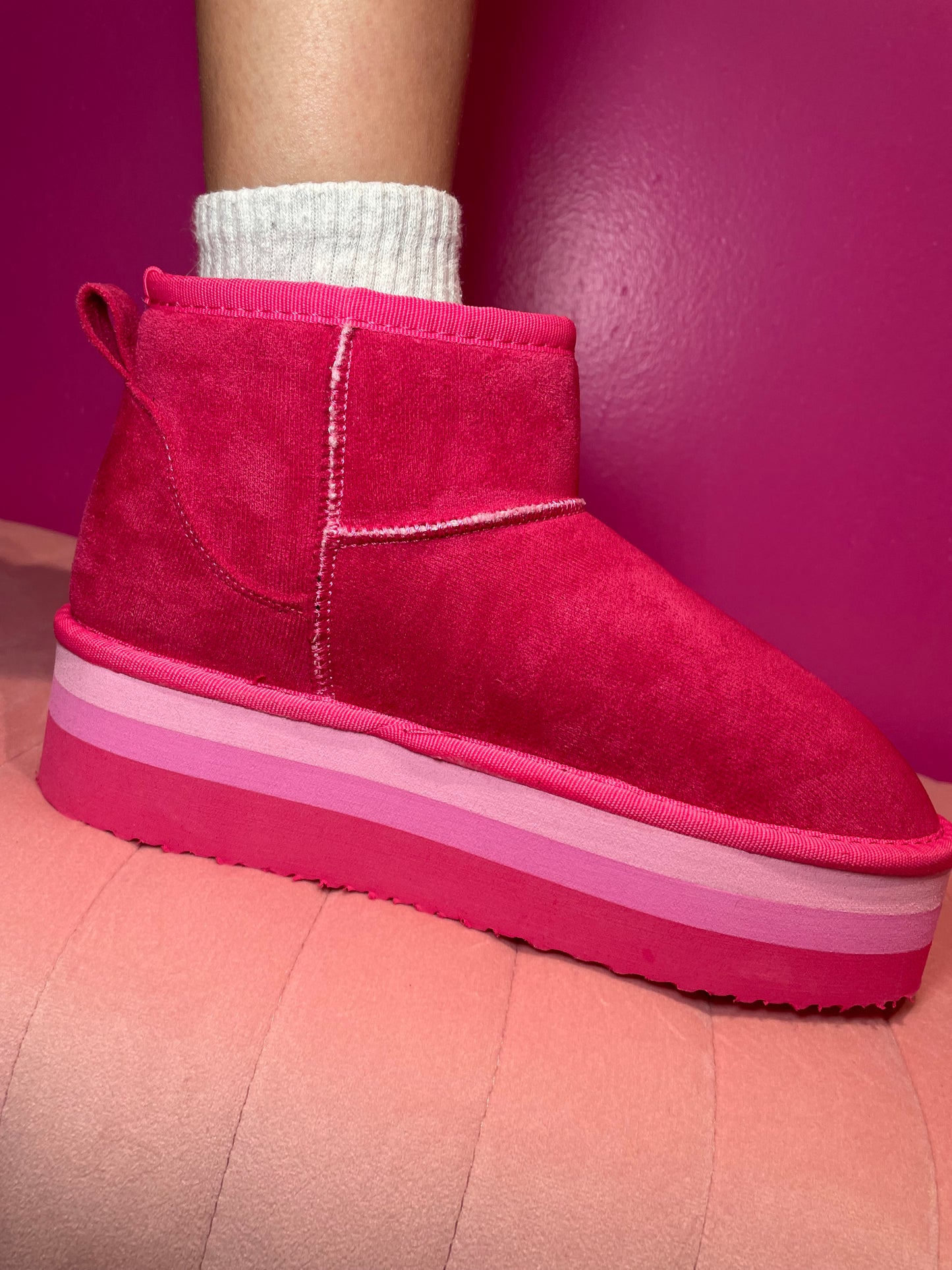 Miss Americana Platform Boots in Pink