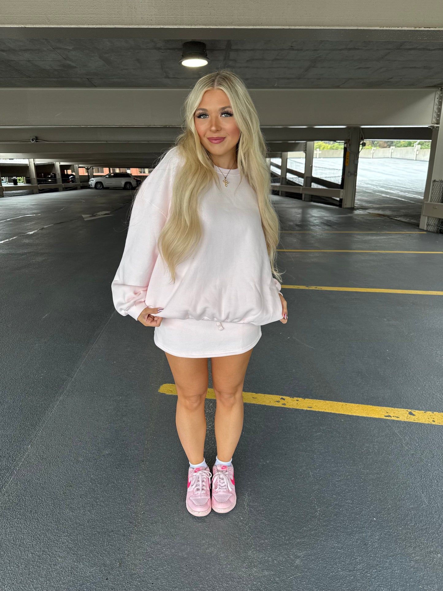 Grounded Sweatskirt in Pale Pink