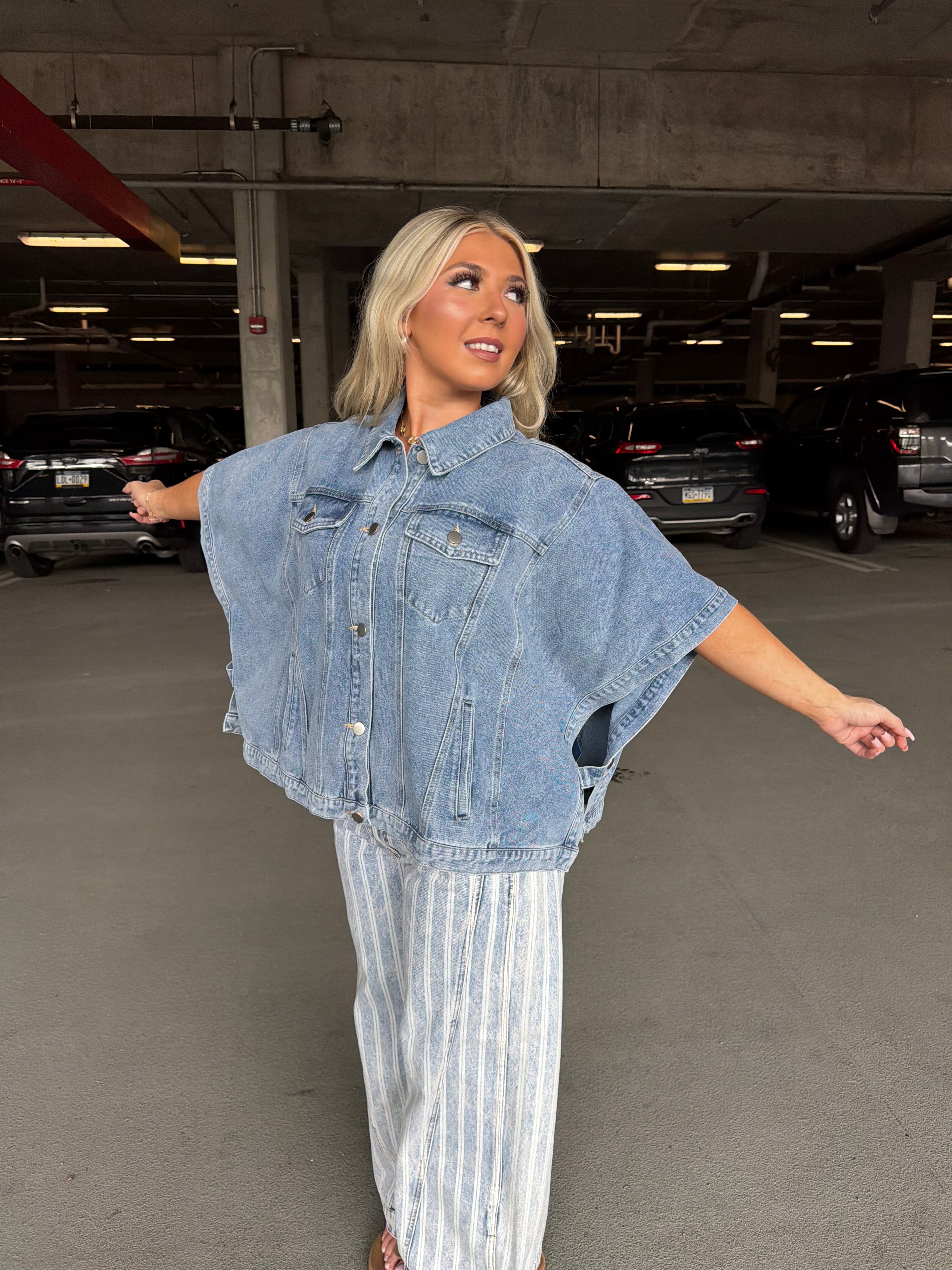 Denim Doll Cape Jacket