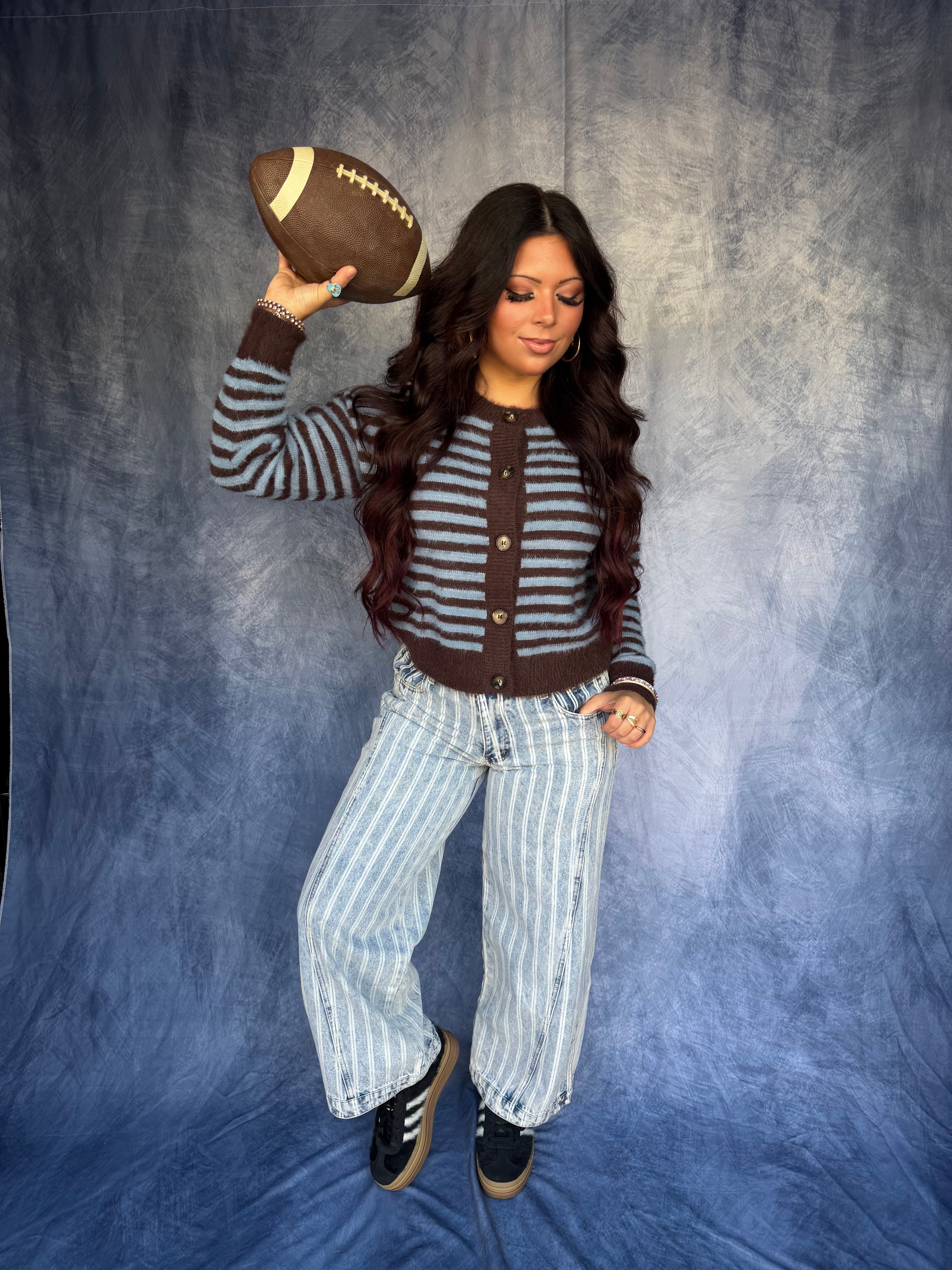 Downtown Fuzzy Sweater in Chocolate