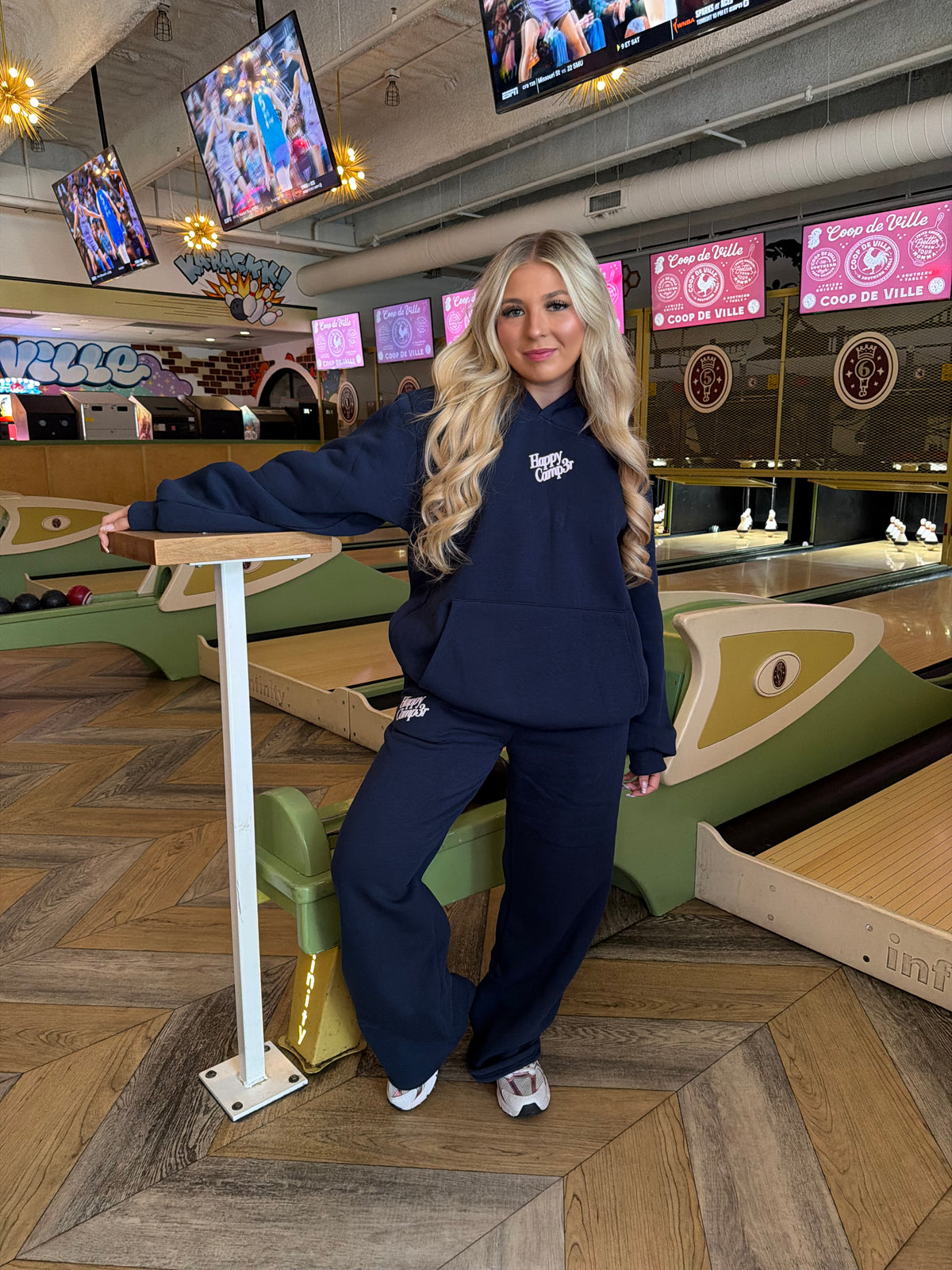 Happy Camp3r Puff Series Hoodie Navy