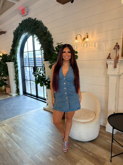Harley Halter Denim Dress