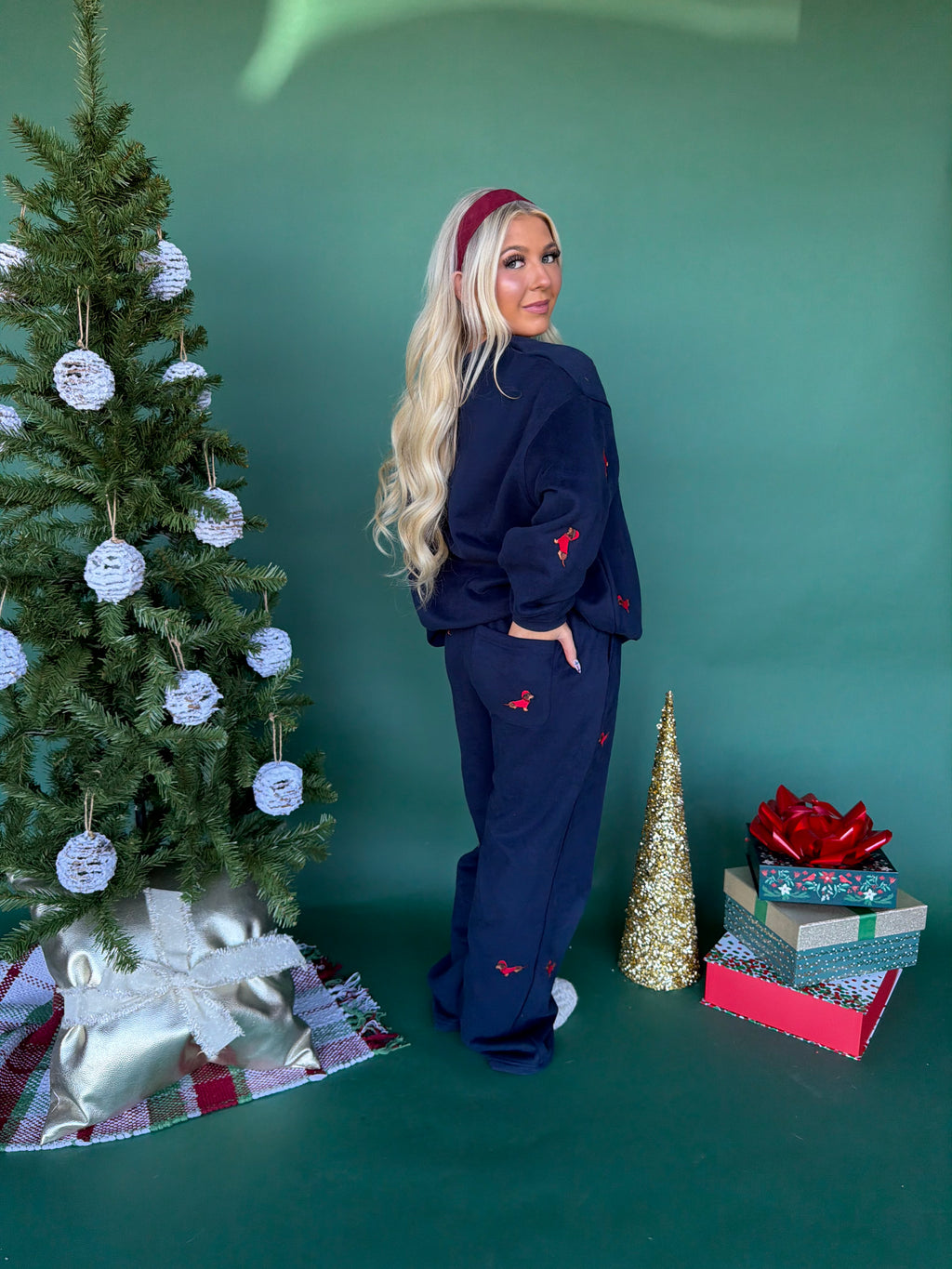 Santa Weenie Crew Navy FINAL SALE