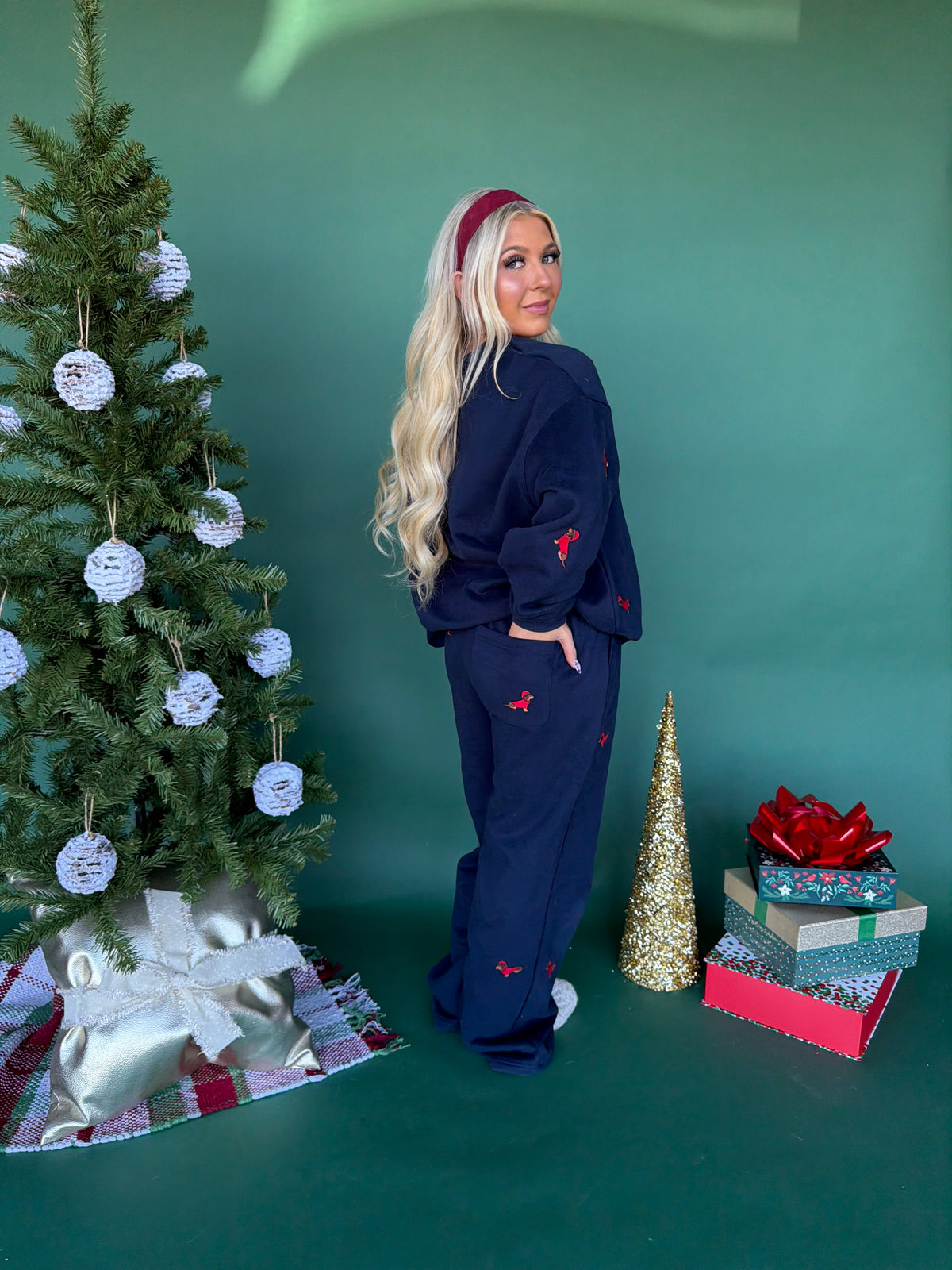 Santa Weenie Crew Navy FINAL SALE