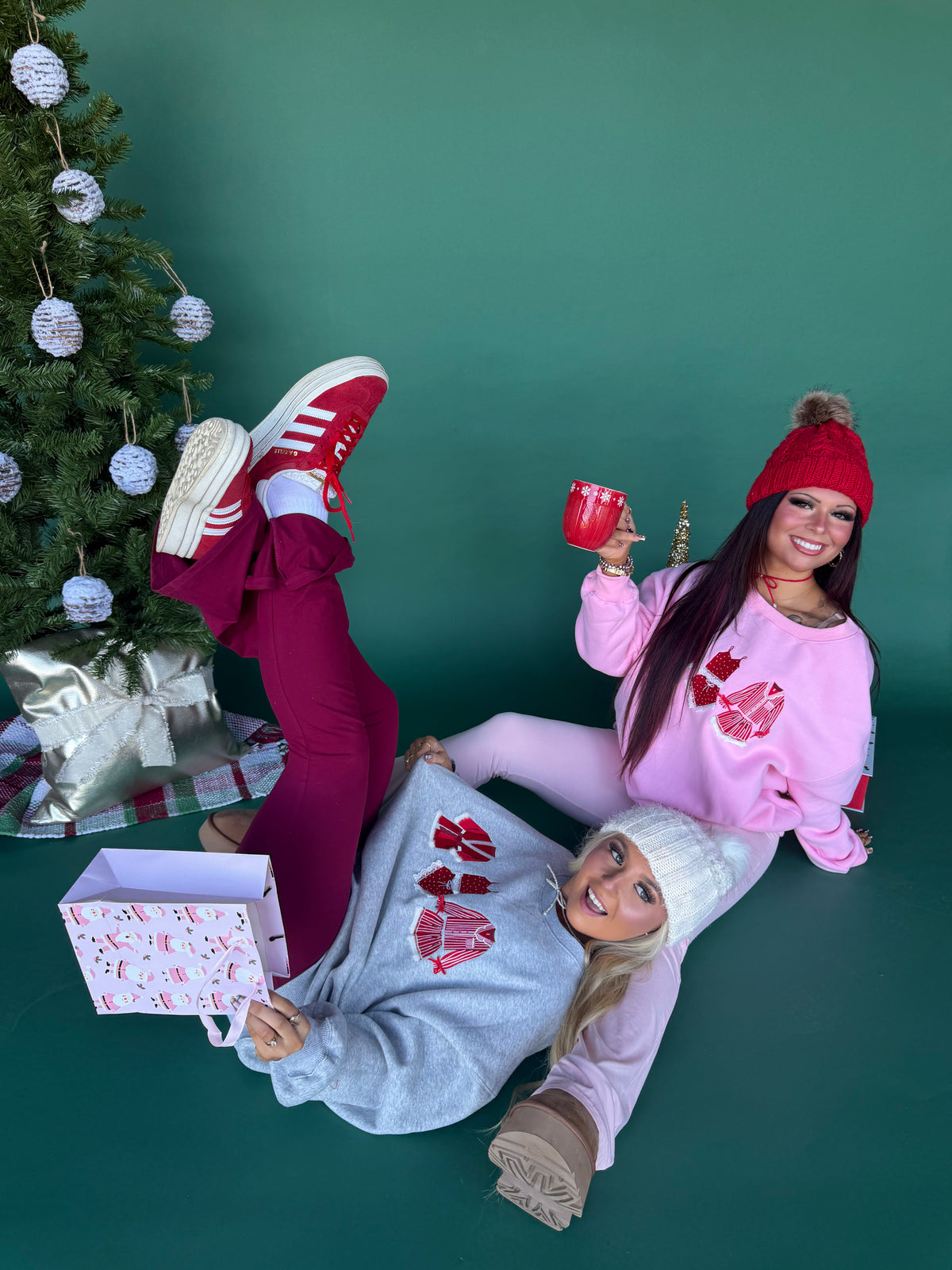 Christmas Outfits Crewneck in Grey FINAL SALE