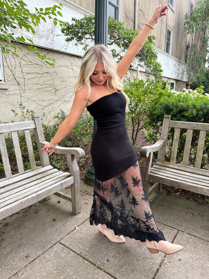 Mighty Oaks Black Lace Dress
