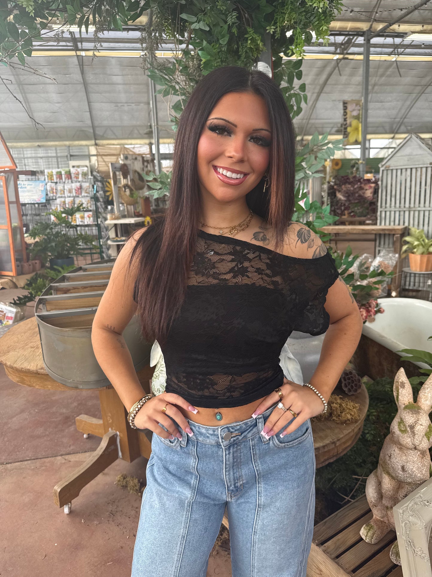 Colman Lace Top in Black