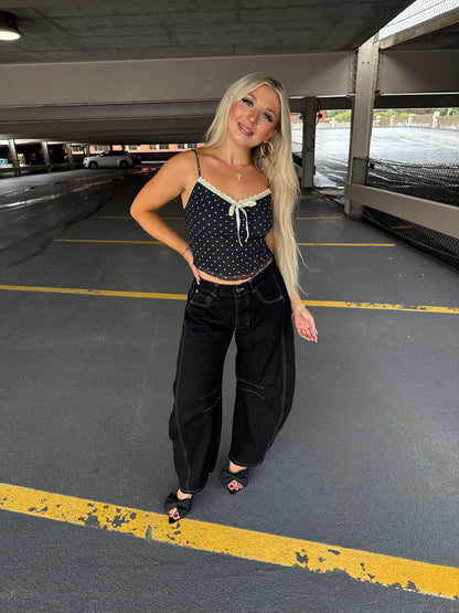 Celene Polka Tank in Black