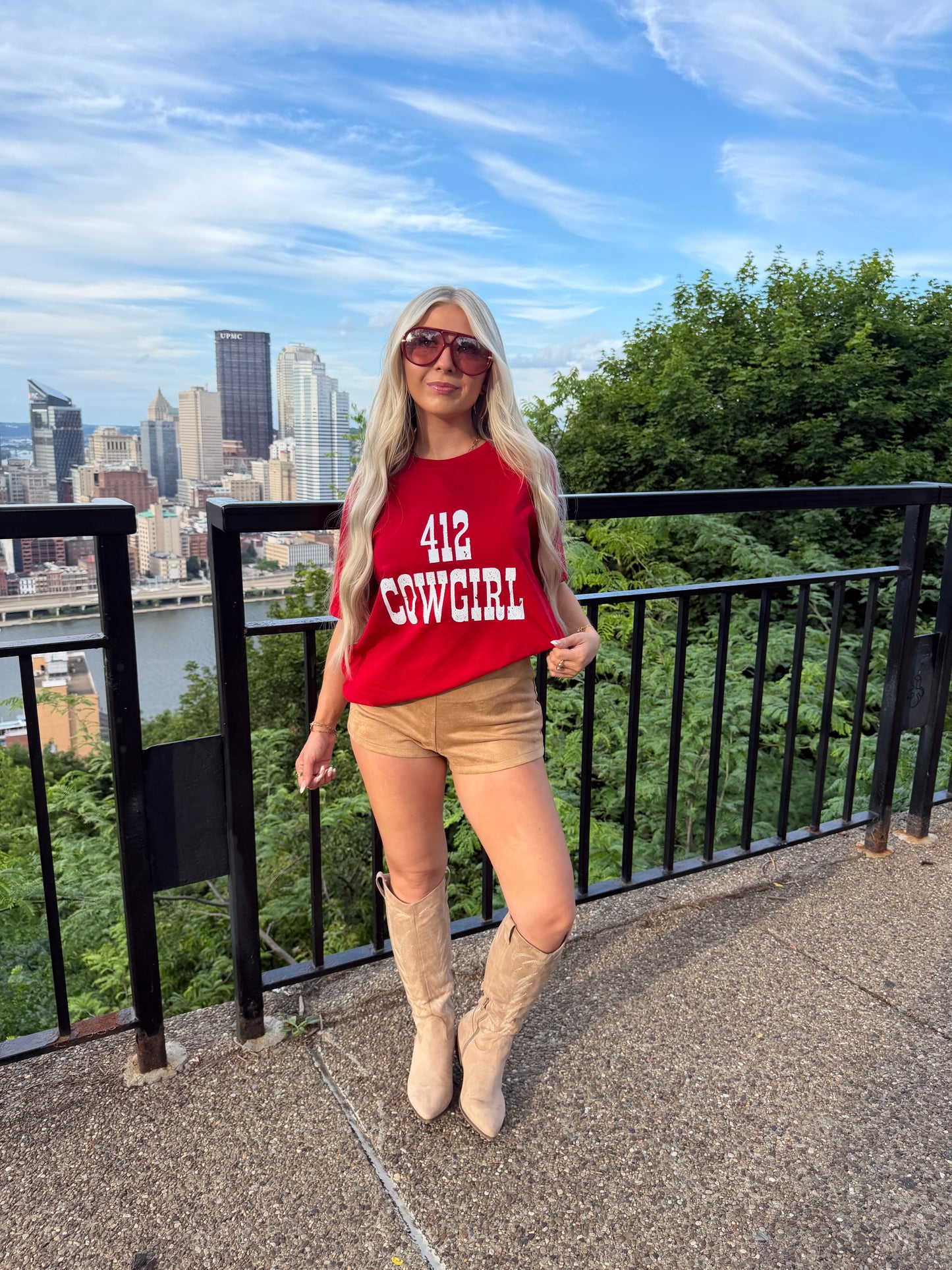412 Cowgirl Tee RED