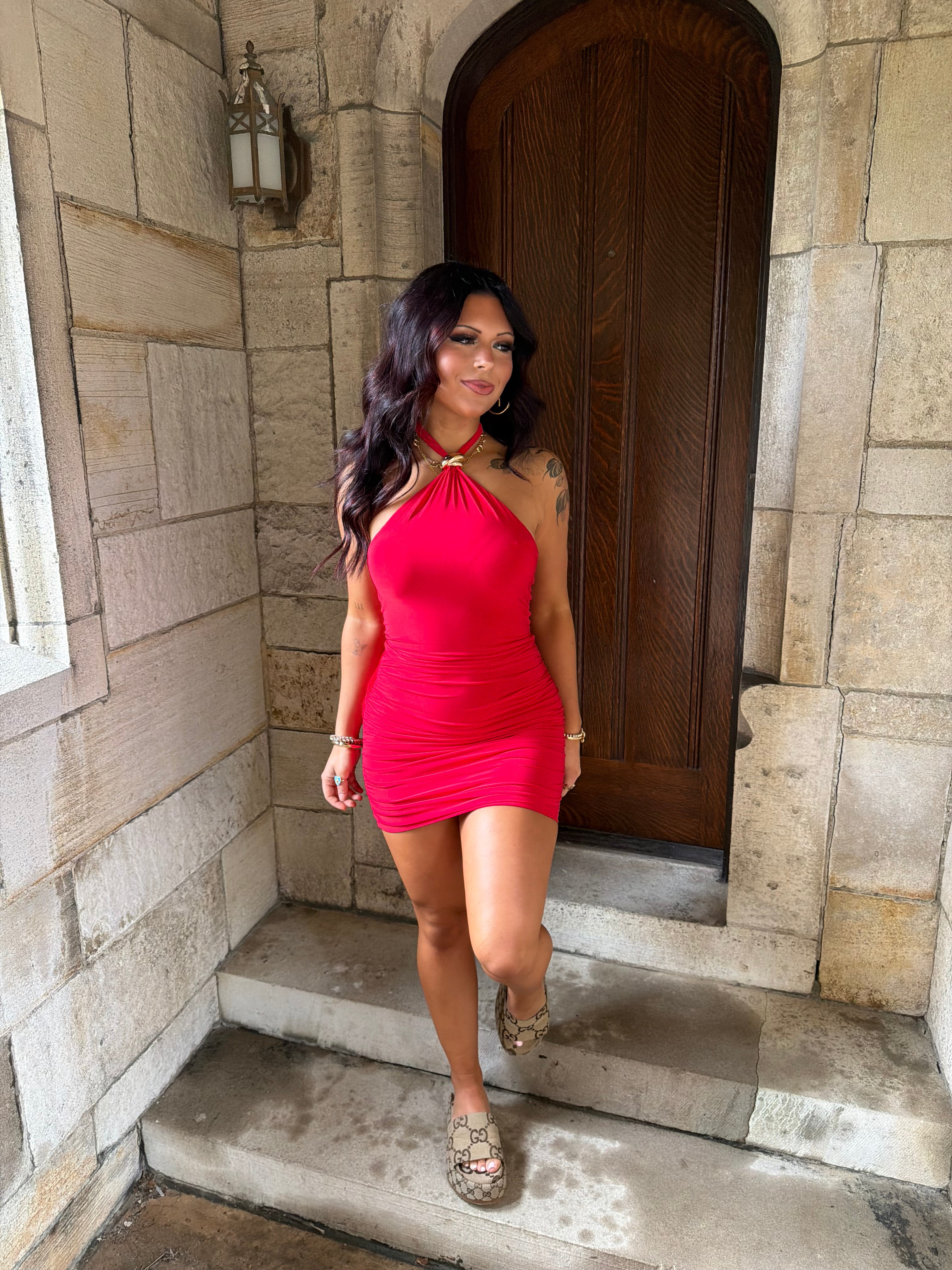 On Miami Time Dress in Red