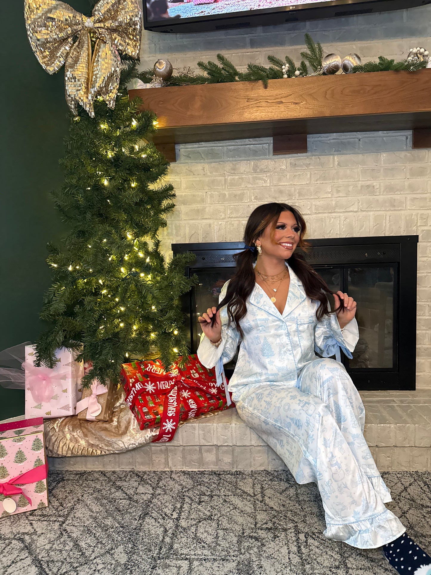 Blue Christmas Jammies (SOLD TOGETHER)