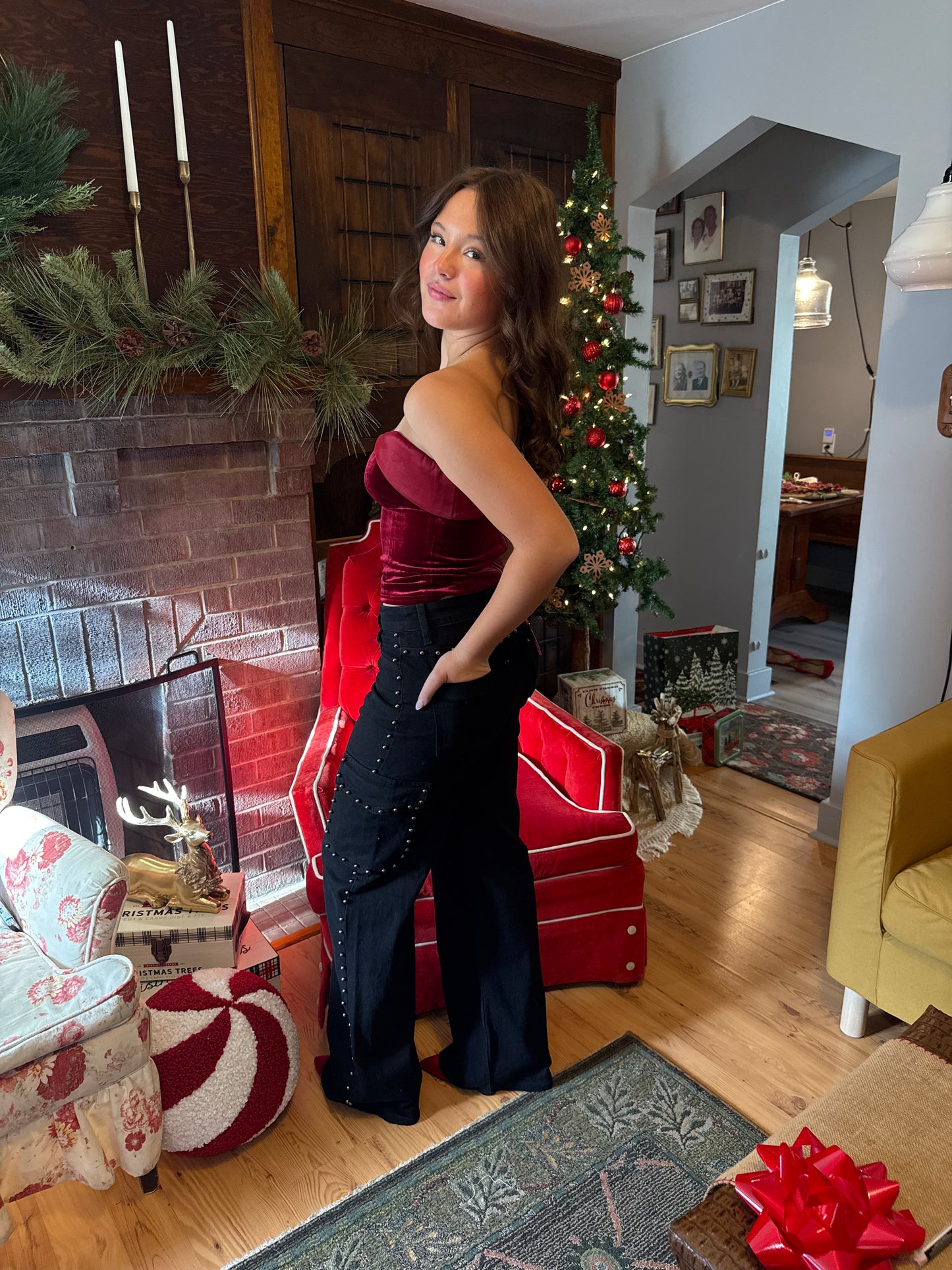 Burgundy Velvet Corset