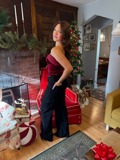 Burgundy Velvet Corset