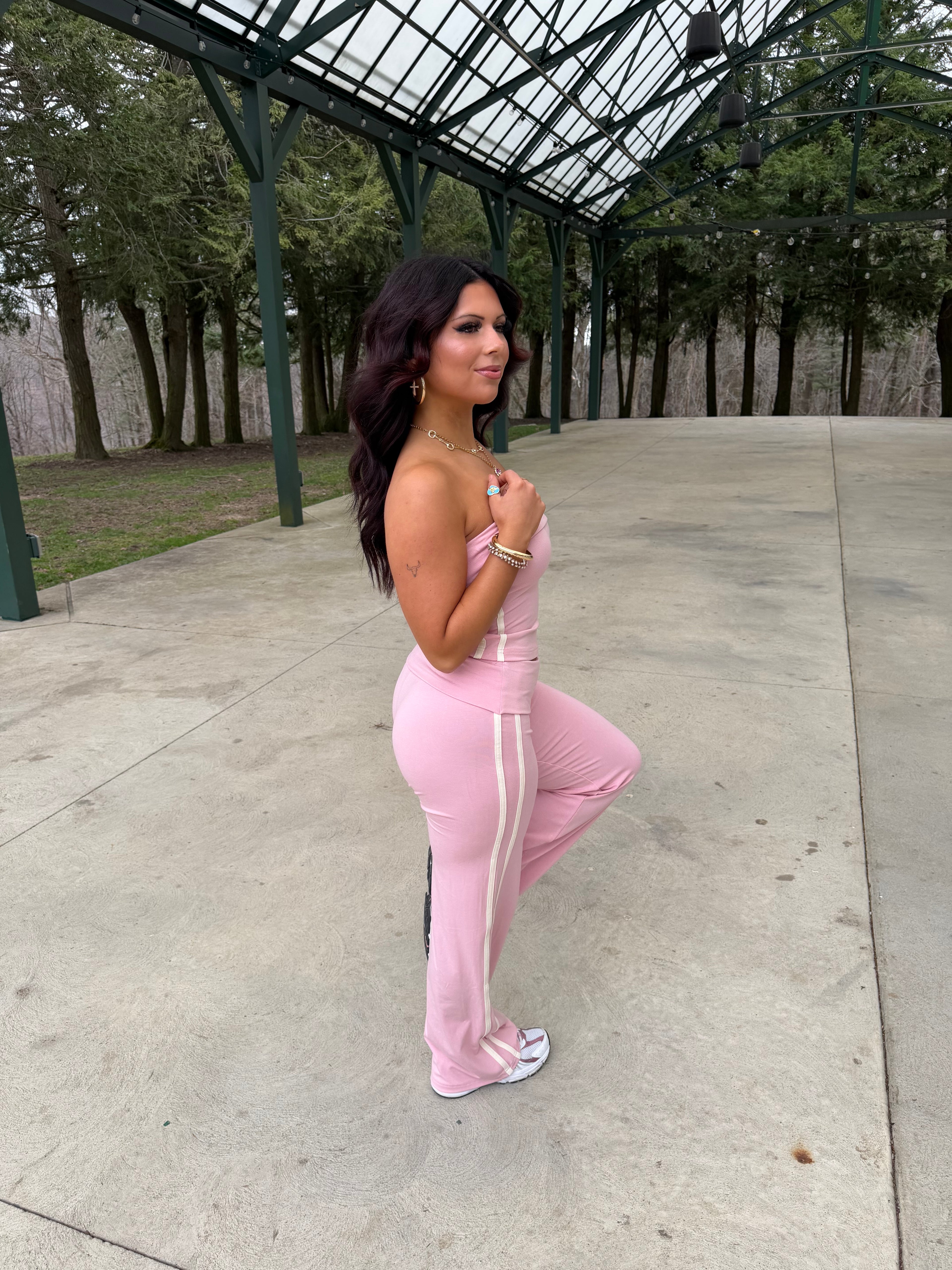 Side Stripe Pink Set (Pant)