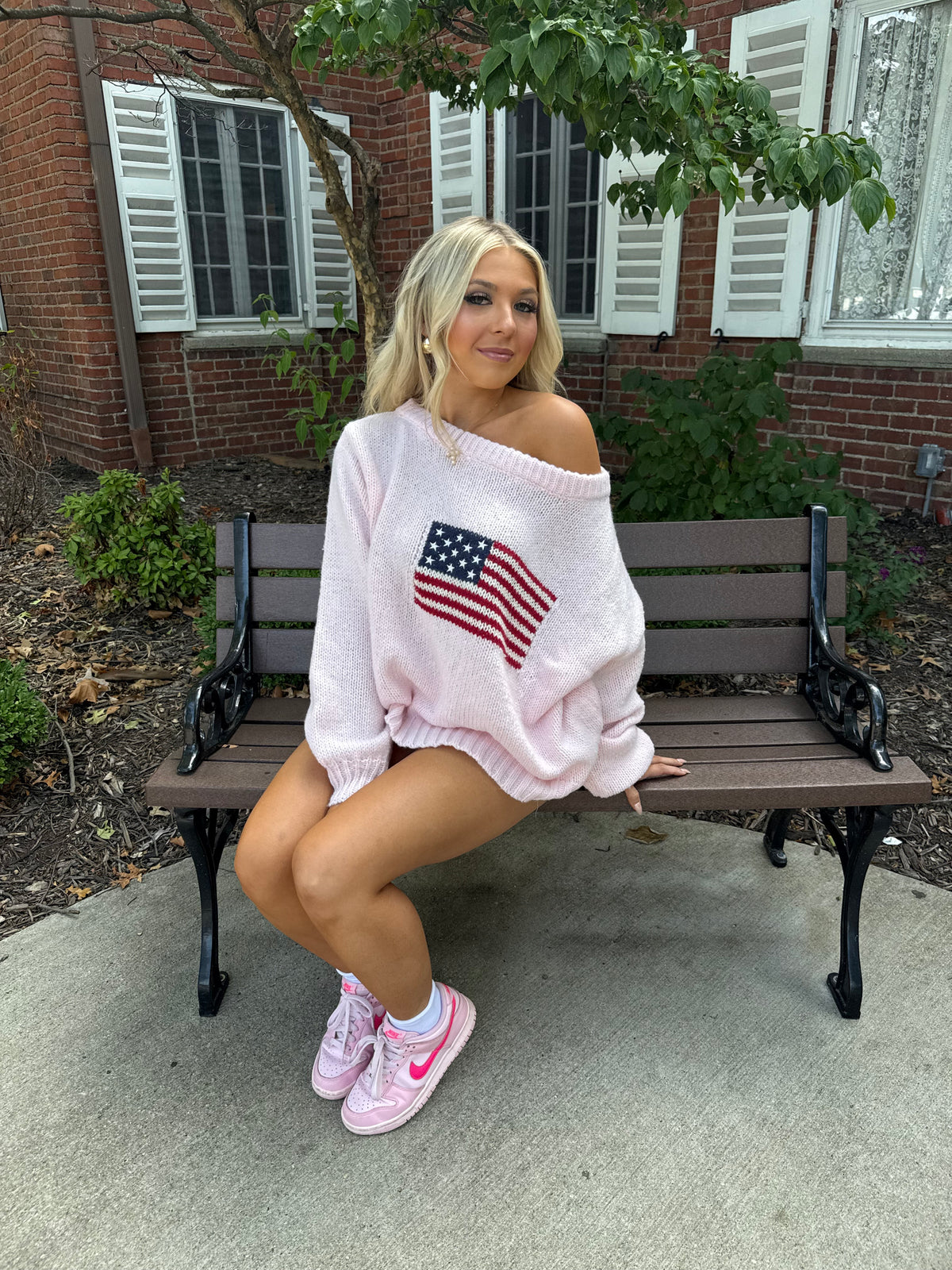 Brandy Flag Sweater in Pink
