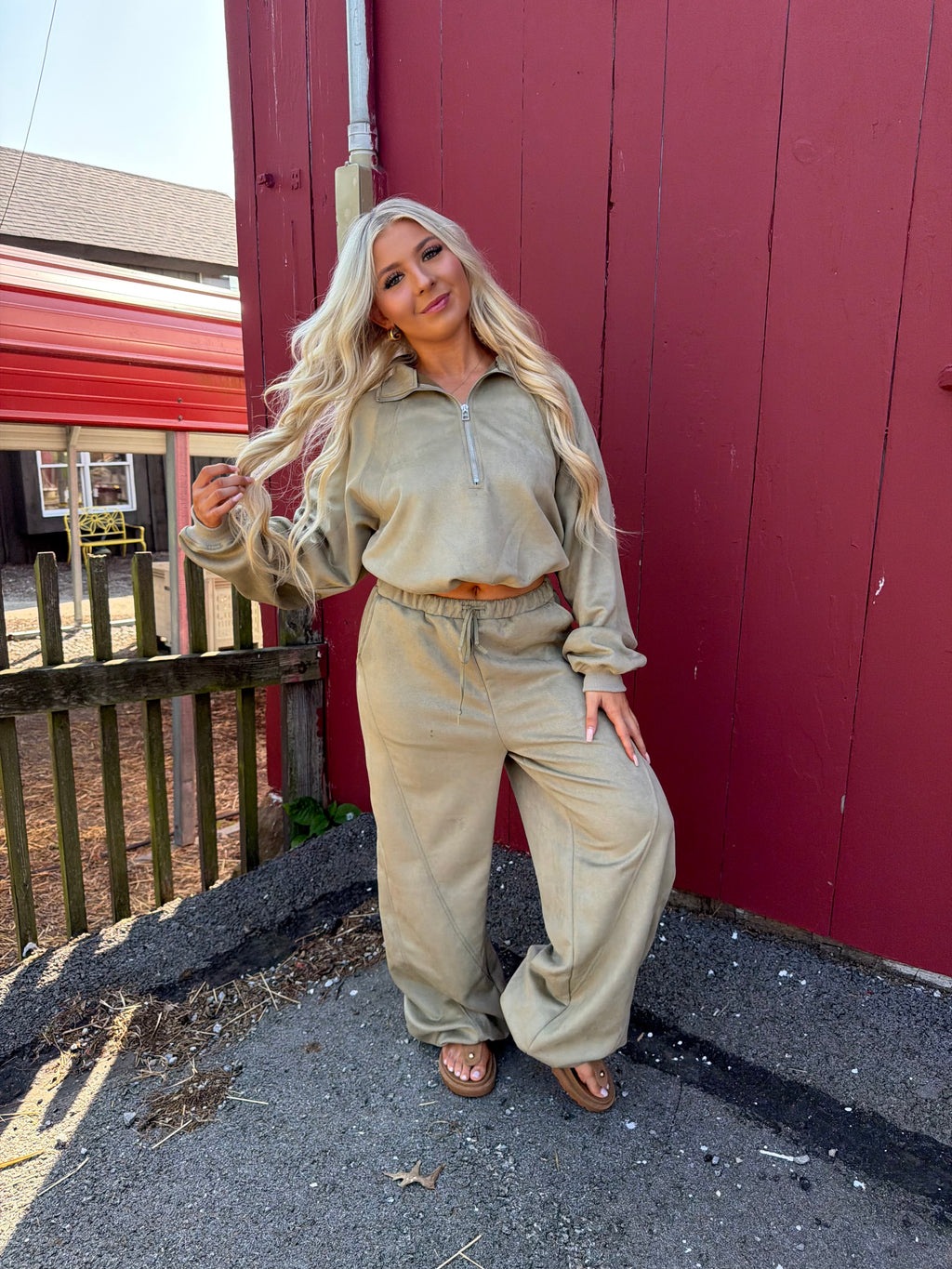 Sugar Suede Set (PANT) Olive