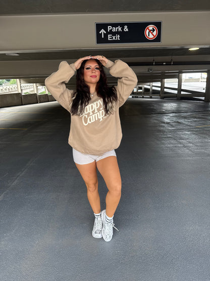 Happy Camp3r Oatmeal Crewneck