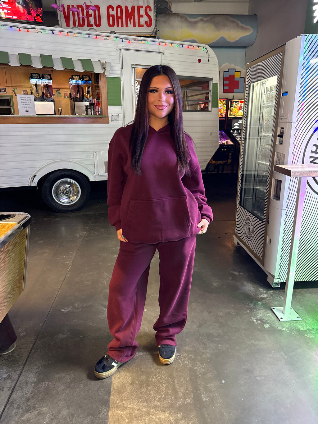 So Fetch Wide Leg Pant in Black Cherry