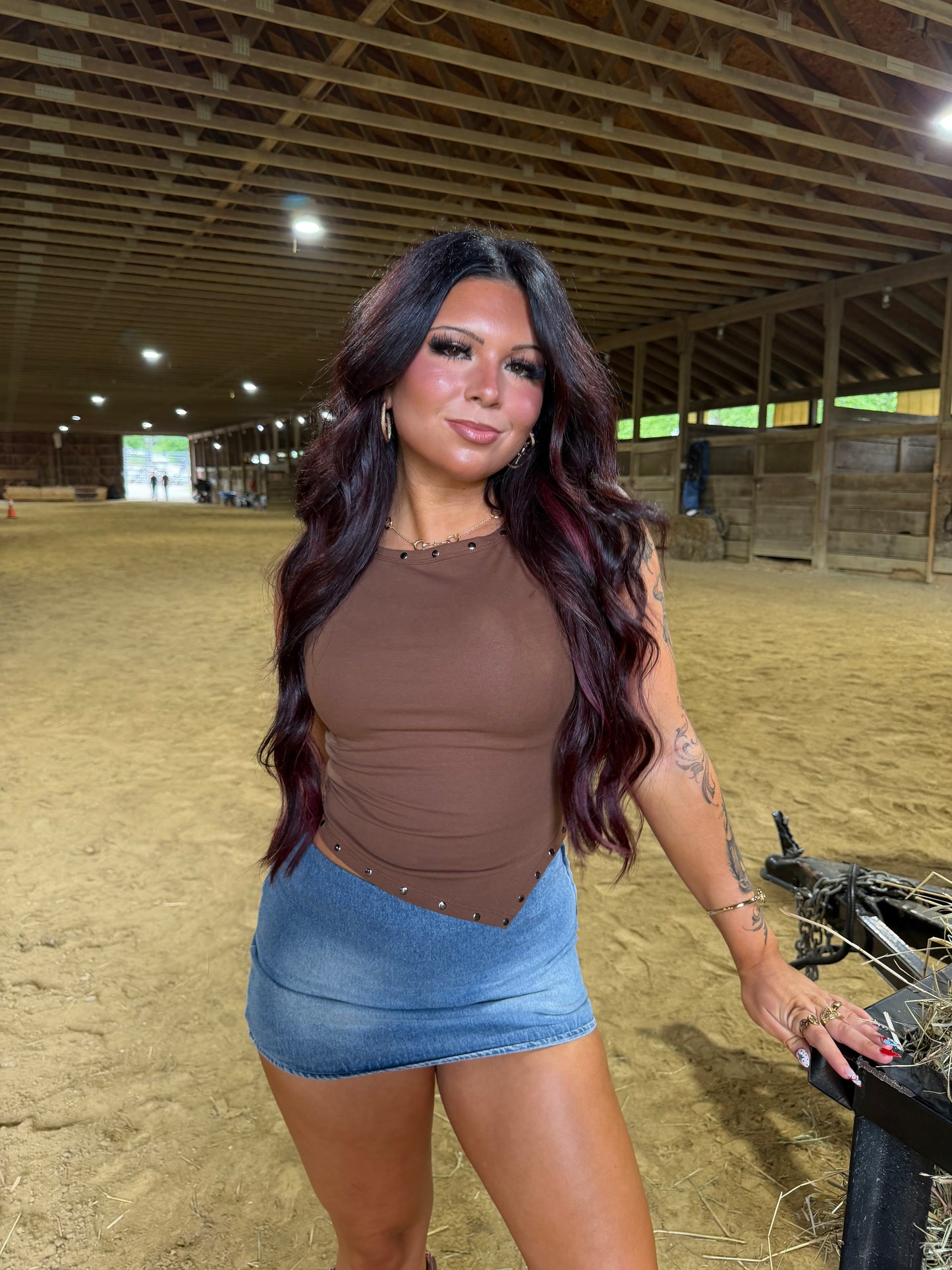 Chocolate Stud Top