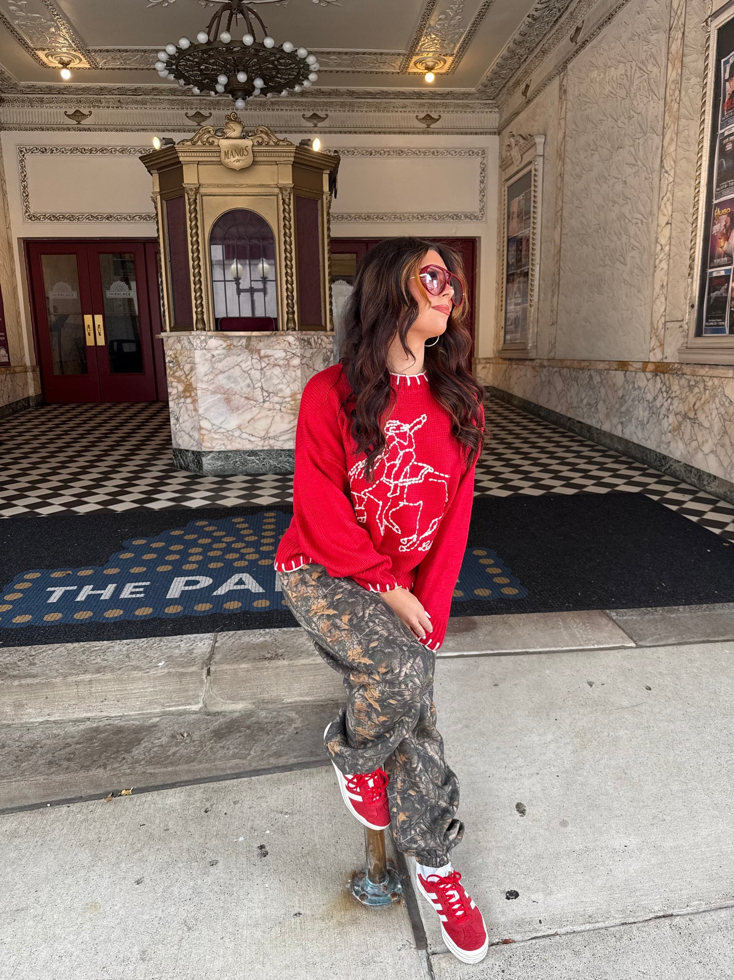 Red Rodeos Trim Sweater