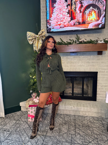 Olive Christmas Martini Romper