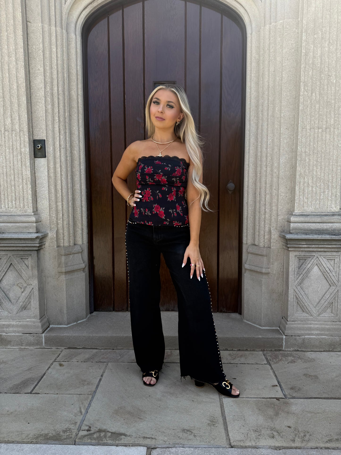 Wine & Roses Tube Top