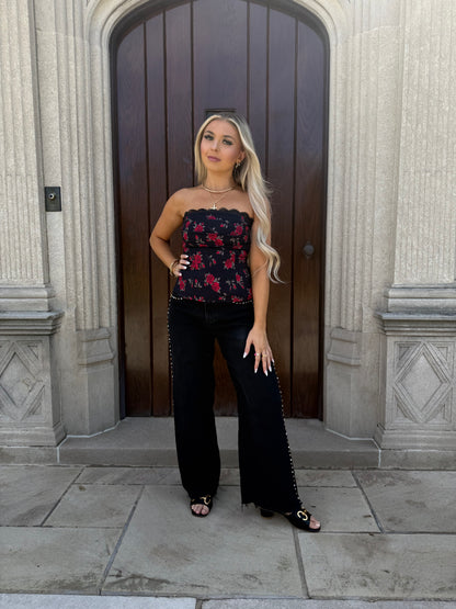 Wine & Roses Tube Top