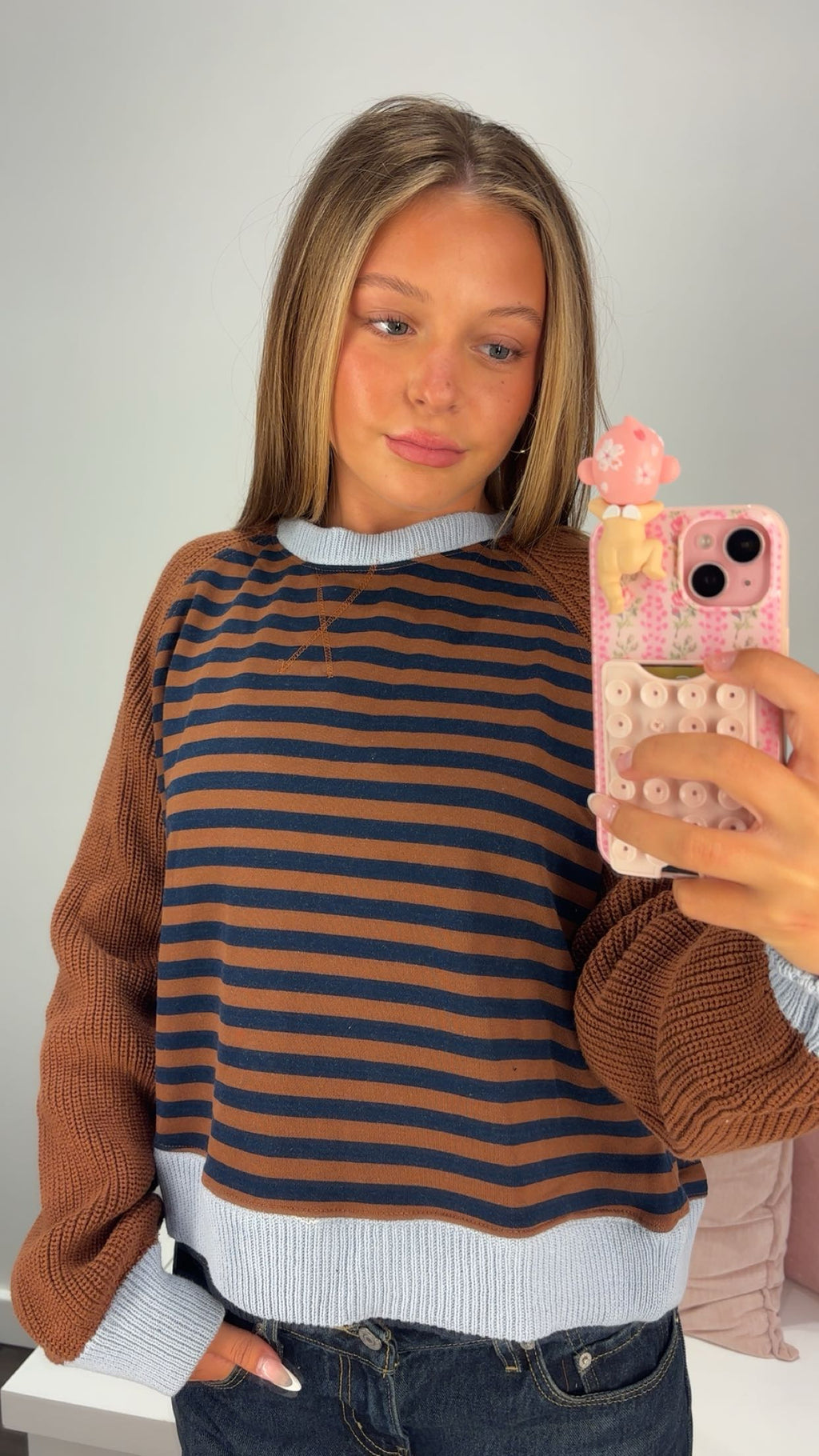 For The Plot Stripe Sweater in Brown