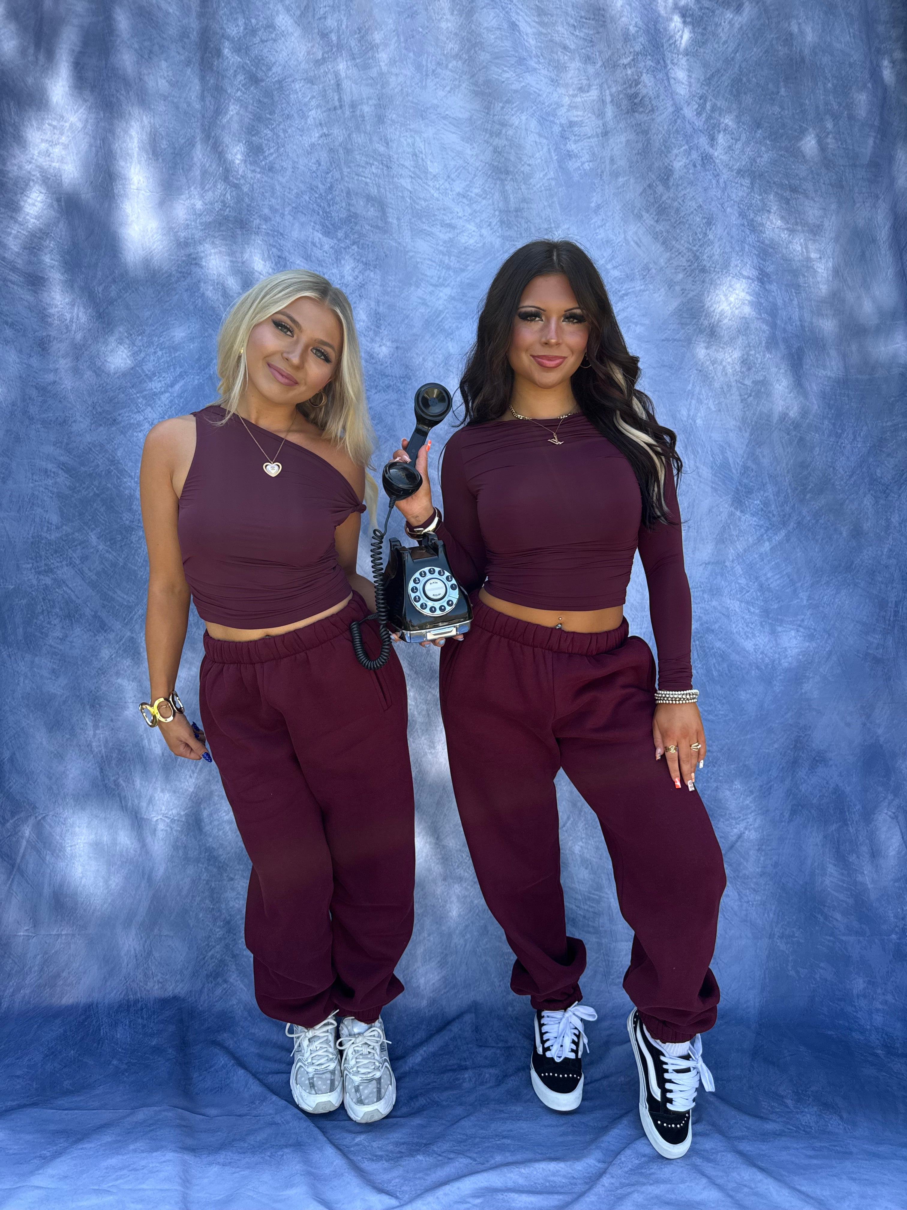So Fetch Sweatpants in Black Cherry