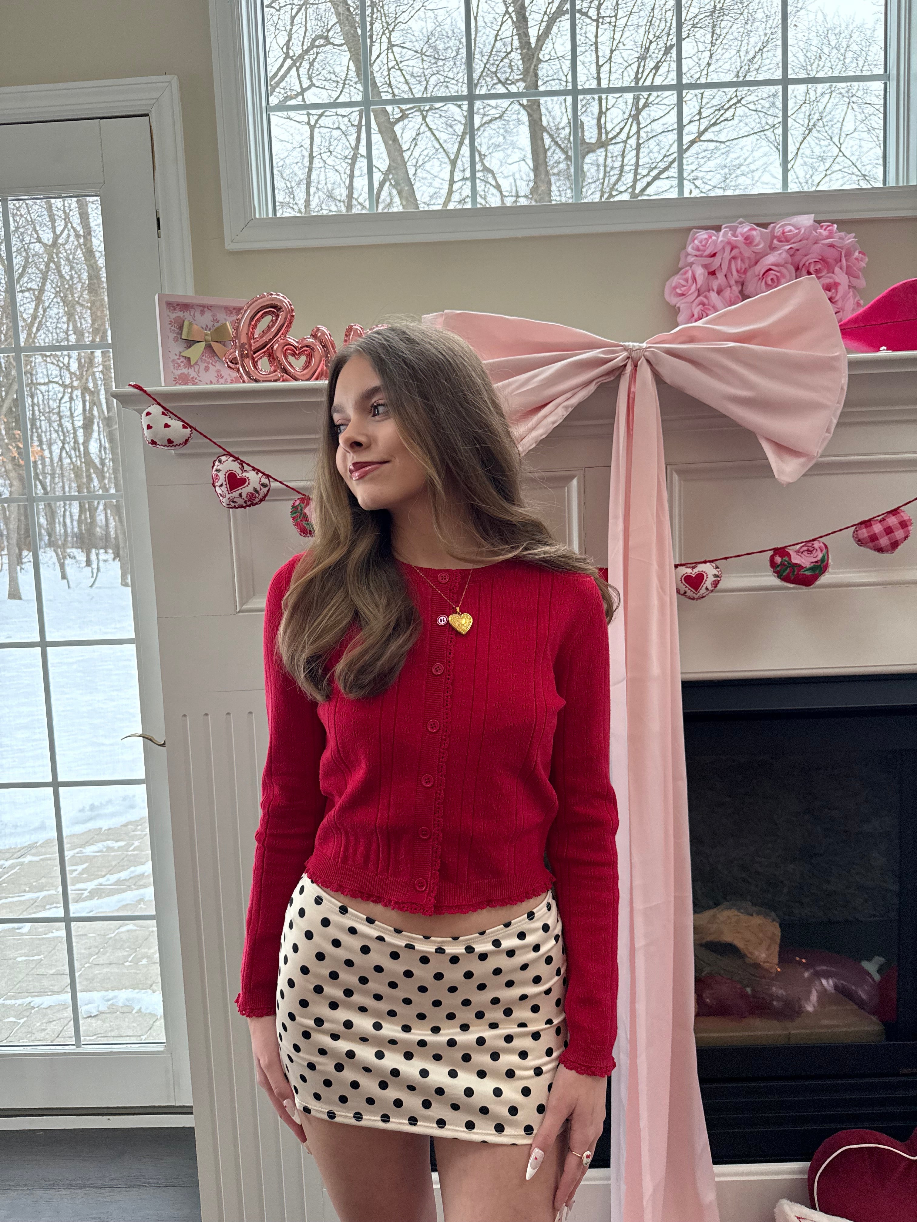 Polka Girl Skirt in Ivory