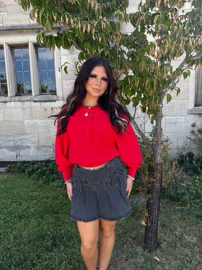 Cherry Red Pullover Sweater