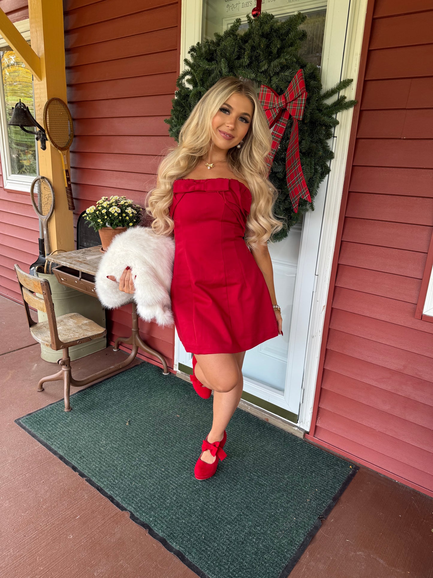 Put A Bow On It Strapless Dress