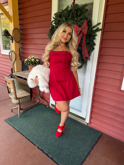 Put A Bow On It Strapless Dress