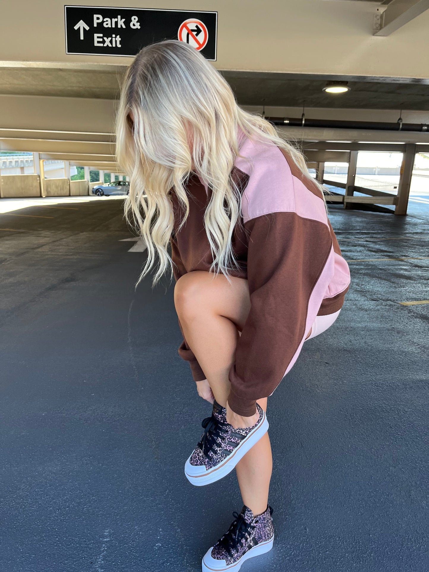 Brown & Pink Babe Pullover