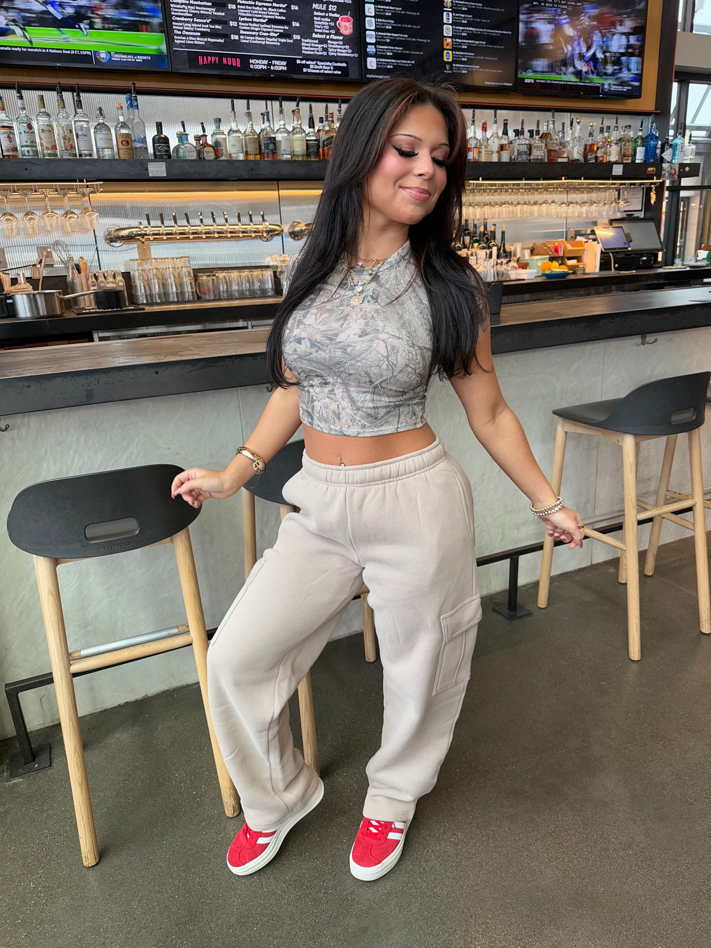 So Fetch Cargo Sweats in Taupe