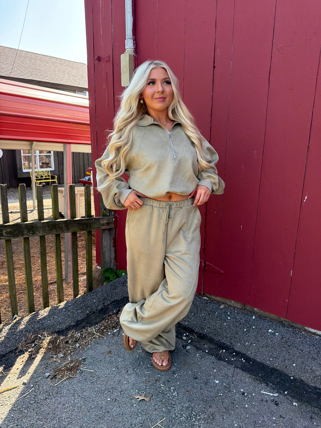 Sugar Suede Set (PANT) Olive