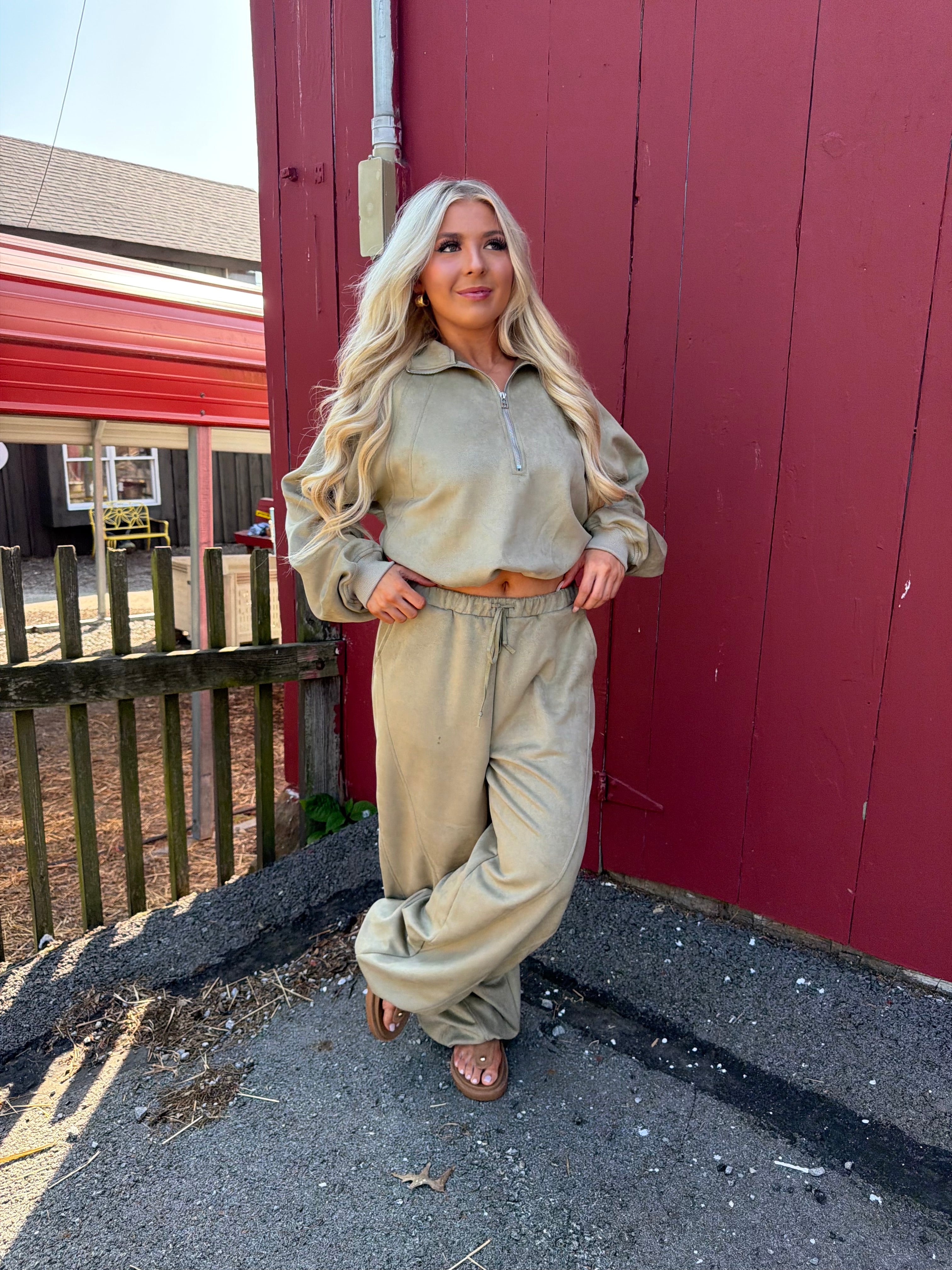 Sugar Suede Set (PANT) Olive