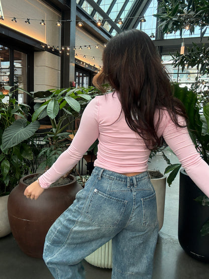 Dumb Love L/S In Baby Pink