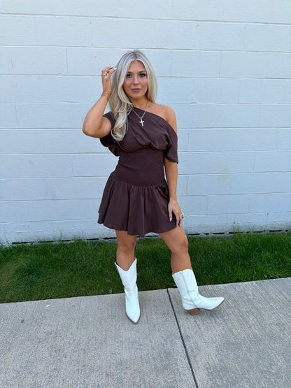 Super Simple Mini Dress in Brown