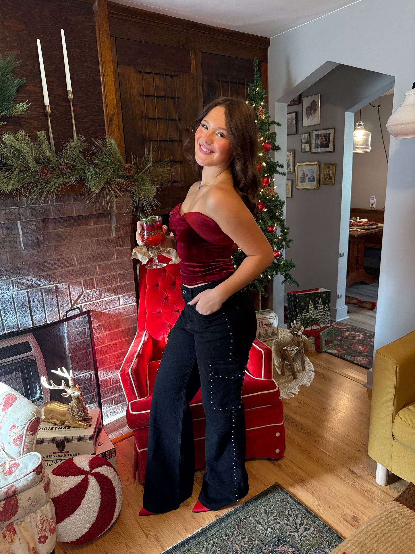 Burgundy Velvet Corset