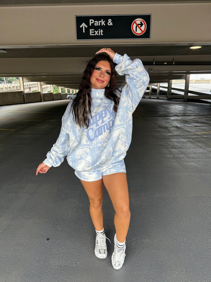 Happy Camp3r Blue Camo Mockneck