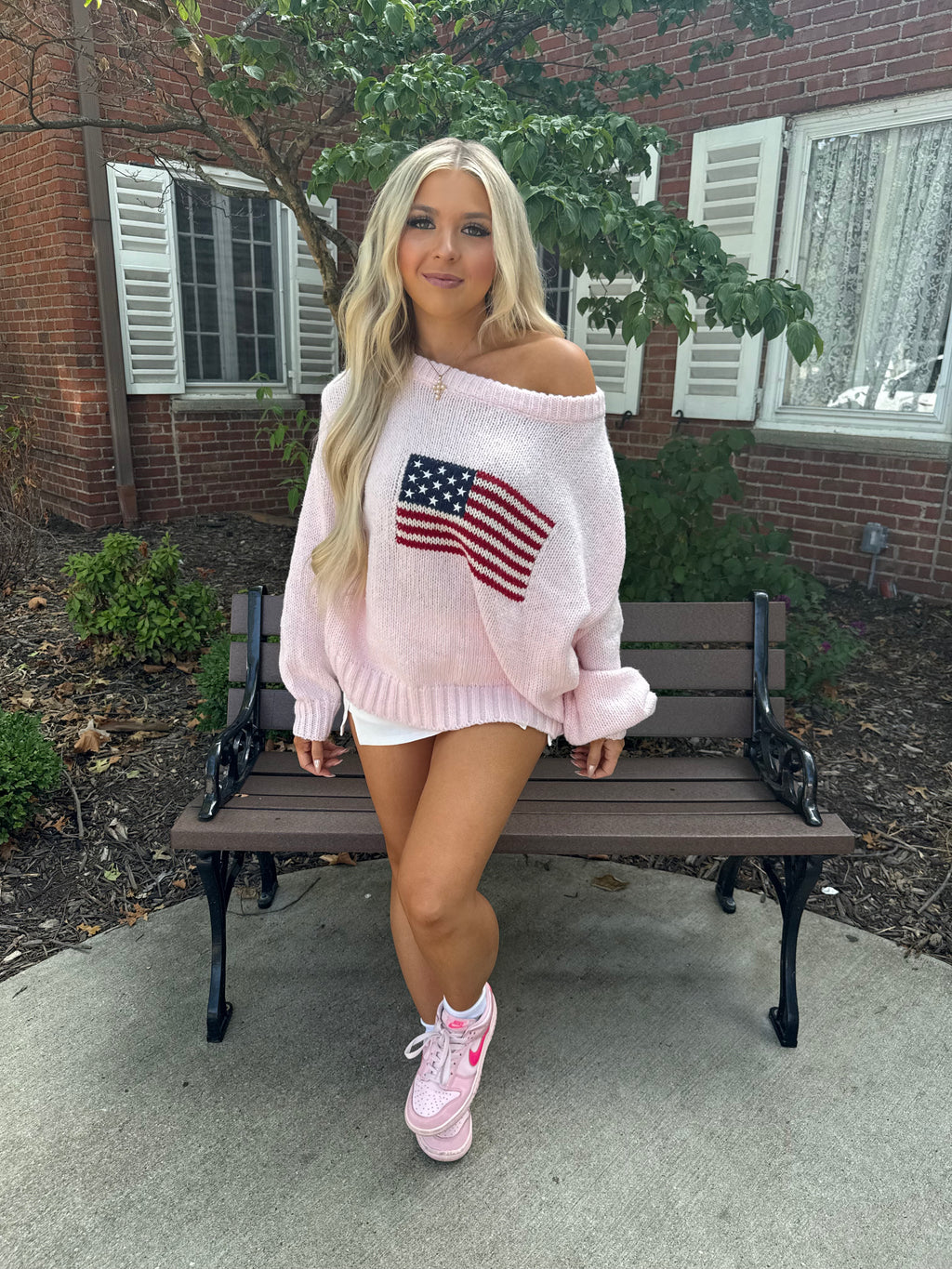Brandy Flag Sweater in Pink