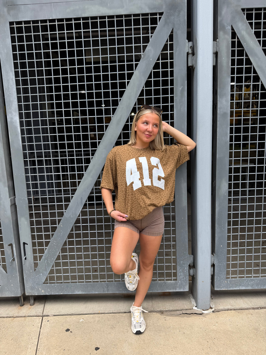 412 Oversized Leopard Tee