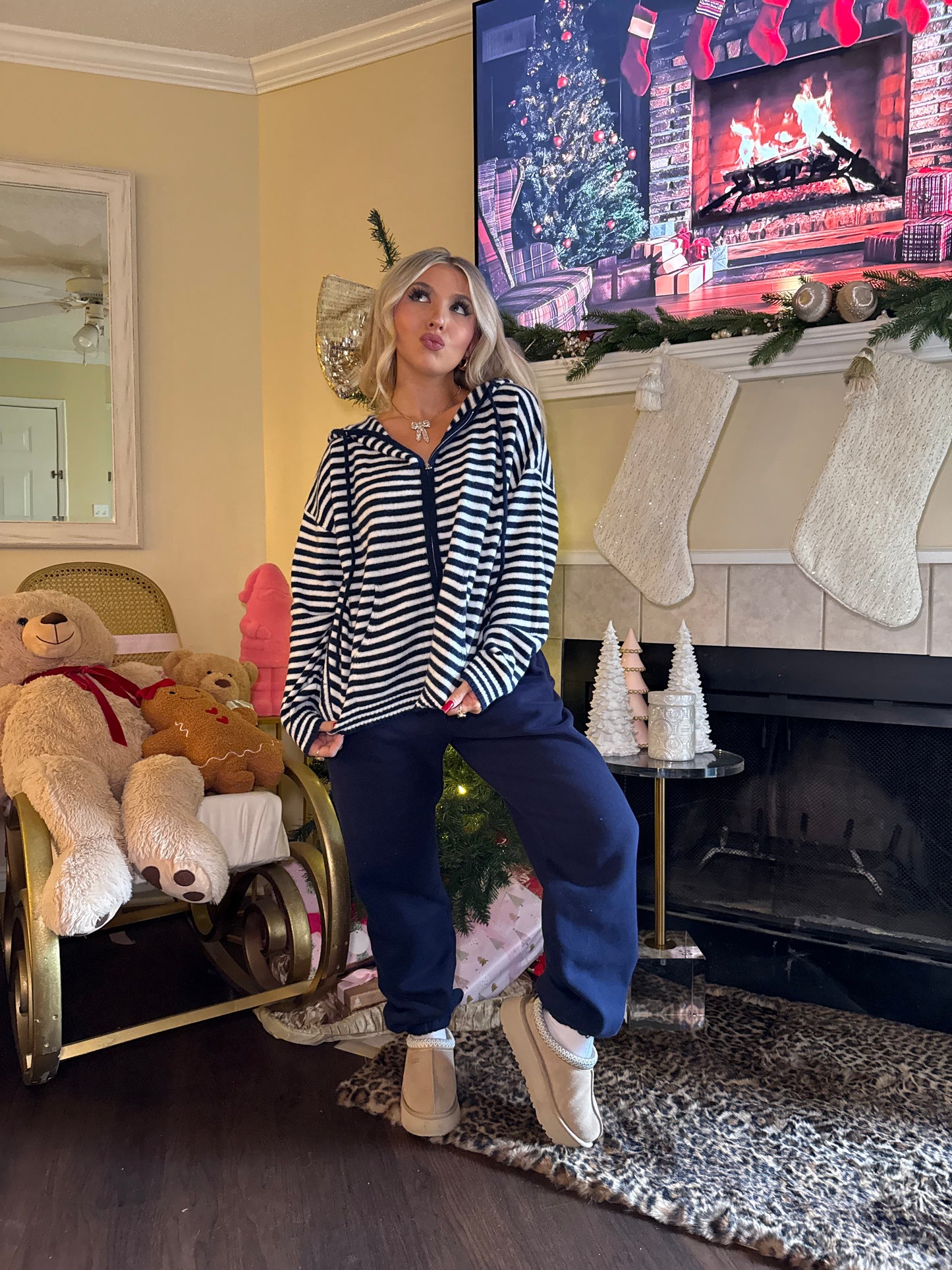 Casual Corner Navy Zip Up