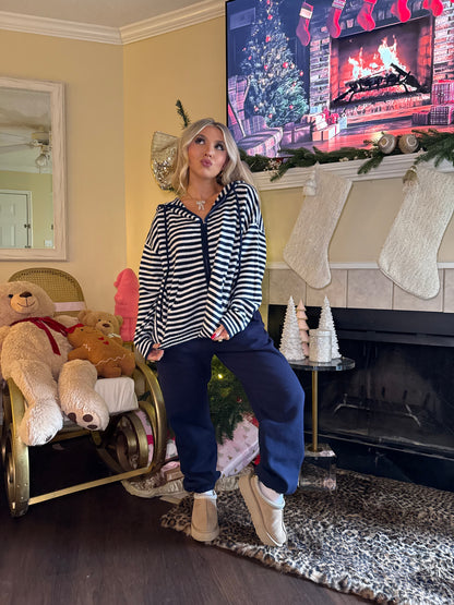 Casual Corner Navy Zip Up