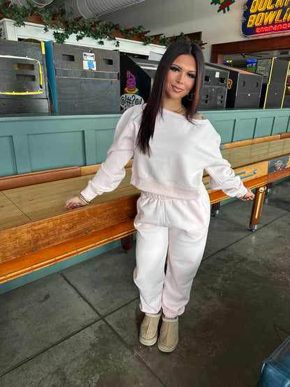 So Fetch One Shoulder Top in Pale Pink