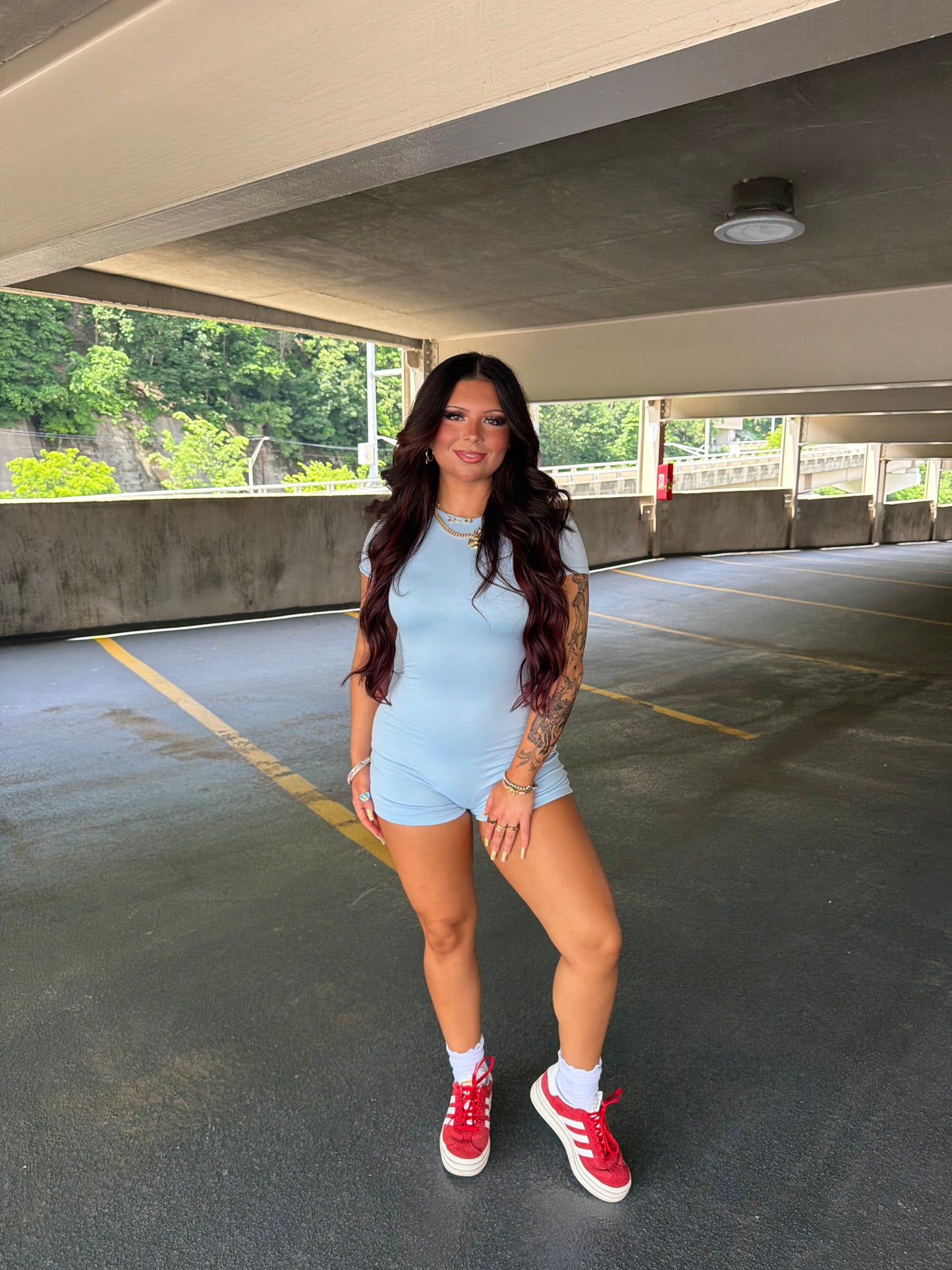 Cycling Romper in Blue