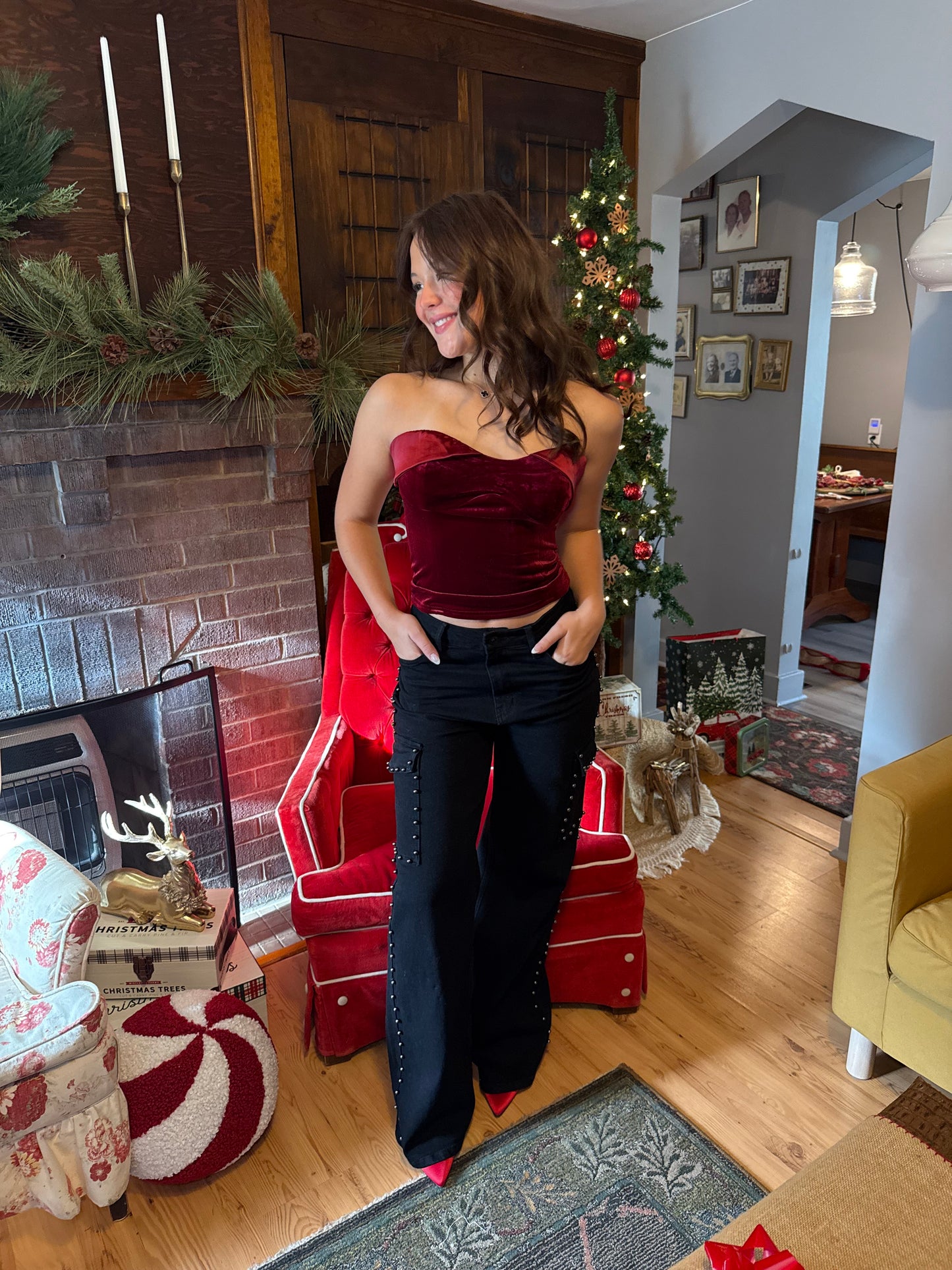 Burgundy Velvet Corset